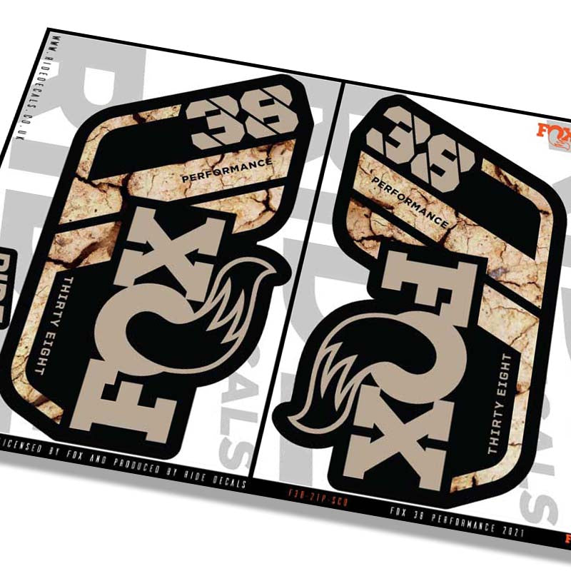 Fox 38 performance fork decals- scorched earth- ride decals