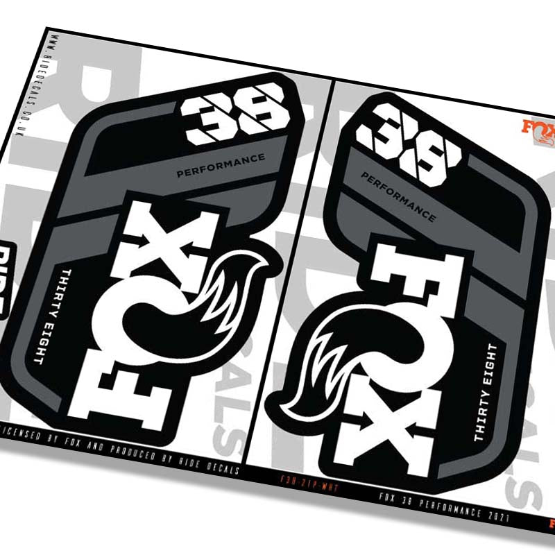 Fox 38 performance fork decals- white- ride decals