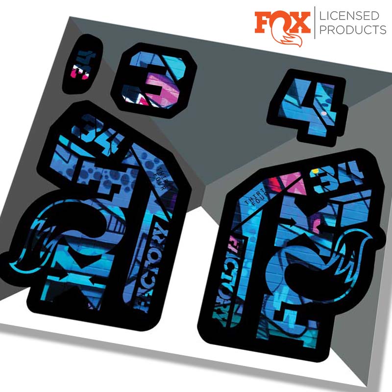 Fox 34 factory fork stickers, 2021 GRAFFITI / RIDE DECALS