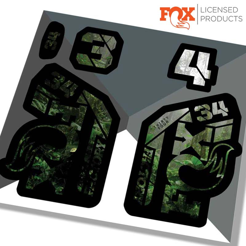 Fox 34 factory fork stickers, 2021 Jungle / RIDE DECALS