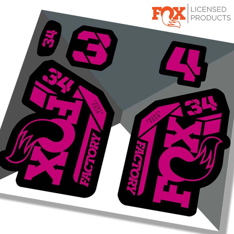 FOX 34 2021 DECAL AND STICKER KITS -PINK / RIDE DECALS