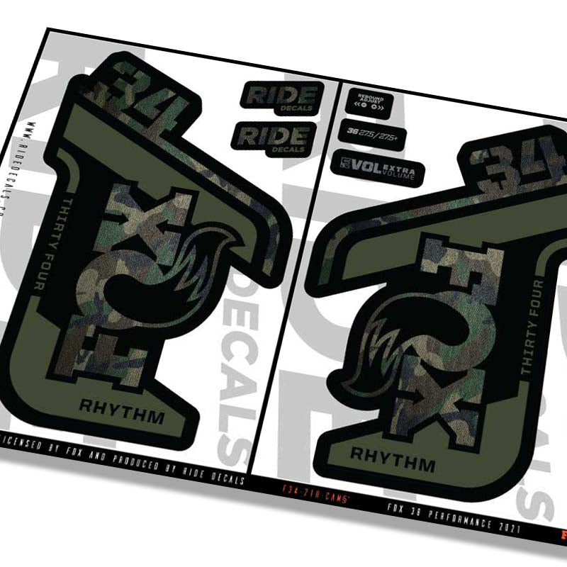 Fox 34 Rhythm fork decals- camo- ride decals