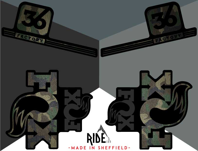Fox 36 Camo Decals Stickers by Ride Decals UK
