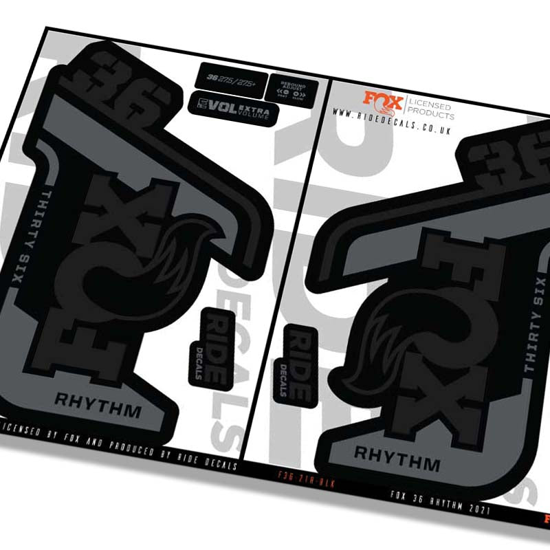 Fox 36 Rhythm fork Stickers- black- ride decals