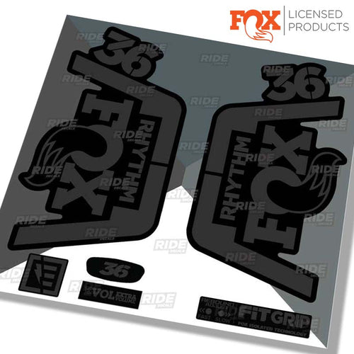 Fox 36 Rhythm Decals Fork Stickers, Black, Made by Ride Decals