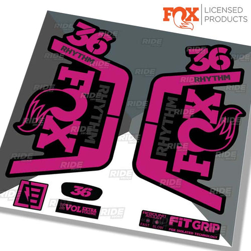 Fox 36 Rhythm Decals Fork Stickers, Pink, Made by Ride Decals