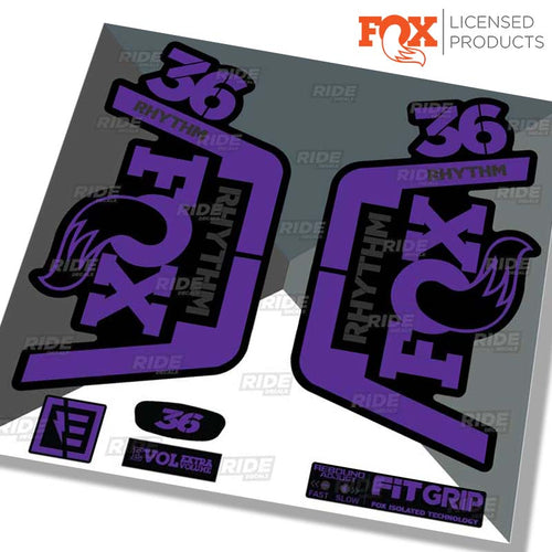 Fox 36 Rhythm Decals Fork Stickers, Purple, Made by Ride Decals