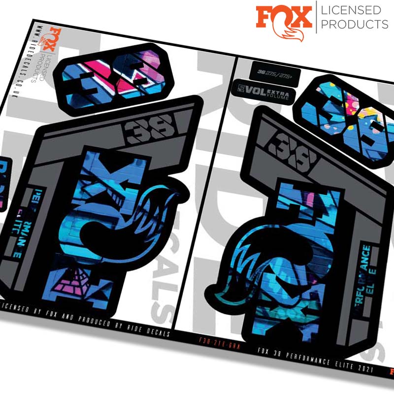 Fox 38 Performance Elite fork Stickers- graffiti- ride decals