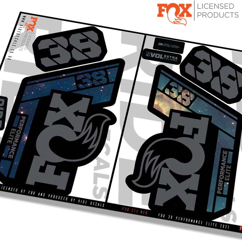 Fox 38 Performance Elite fork Stickers- nebula- ride decals