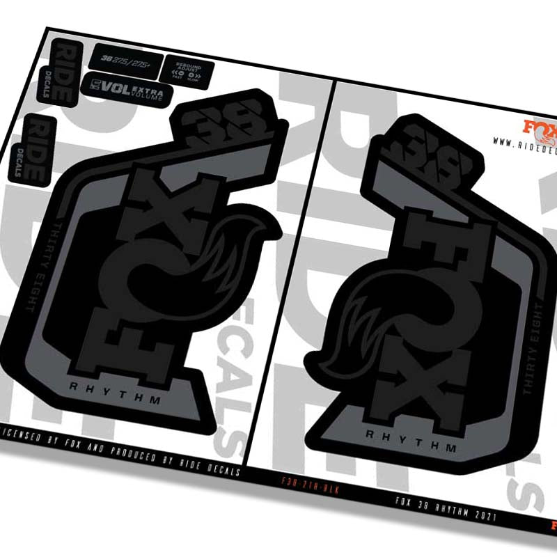 Fox 38 Rhythm fork decals- black- ride decals