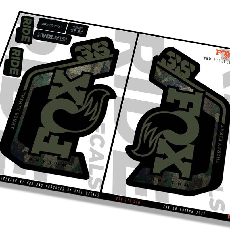 Fox 38 Rhythm fork decals- camo- ride decals