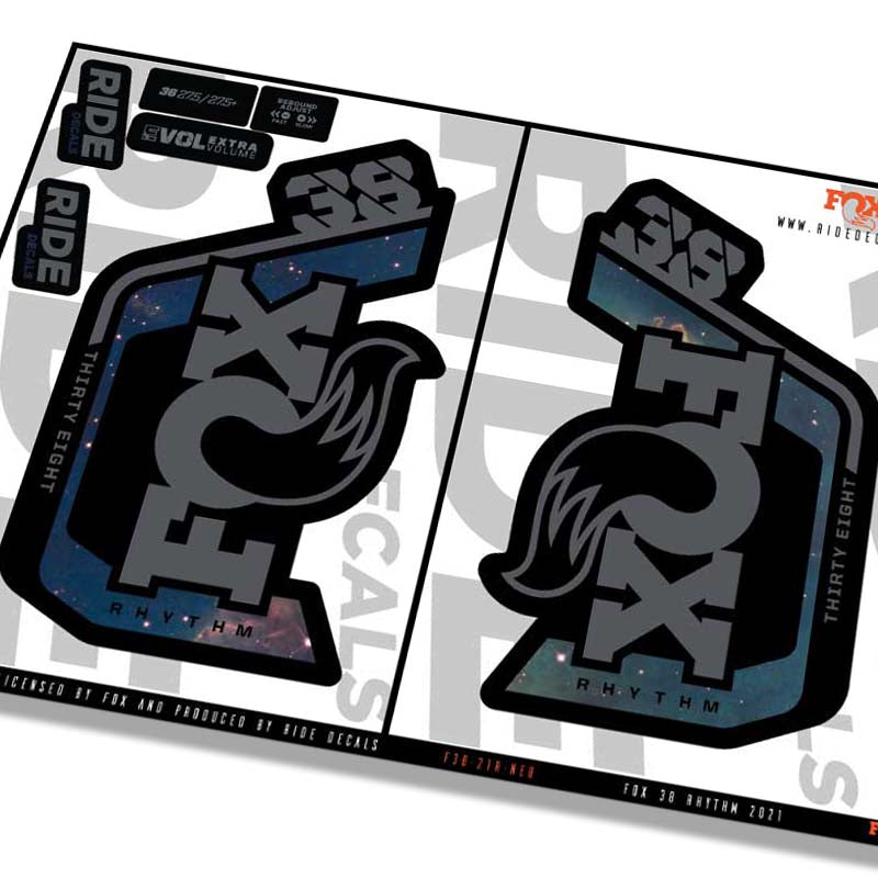 Bushwacker Decal Fox 38 Rhythm Fork Decals Nebula - Ride Decals /Licensed by Fox