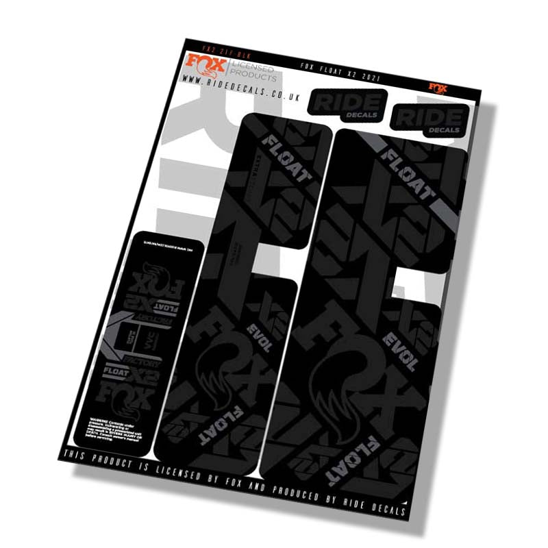 Fox Float-X2 Factory shock decals- black- ride decals
