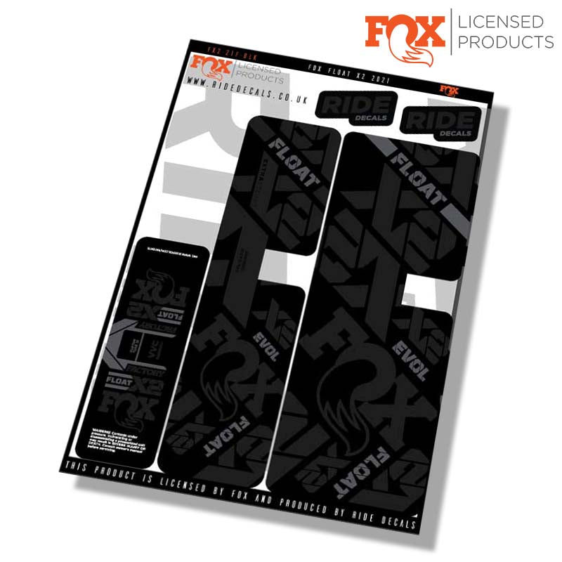 Fox Float-X2 Factory shock decals- black- ride decals
