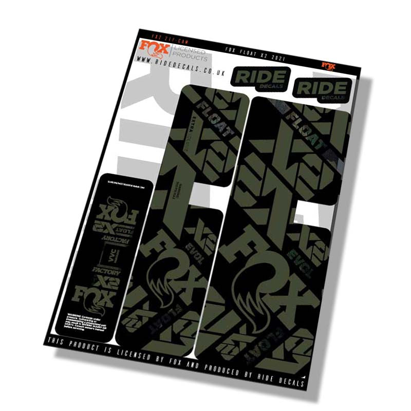 Fox Float-X2 Factory shock Decals Camo - Ride Decals /Licensed by Fox