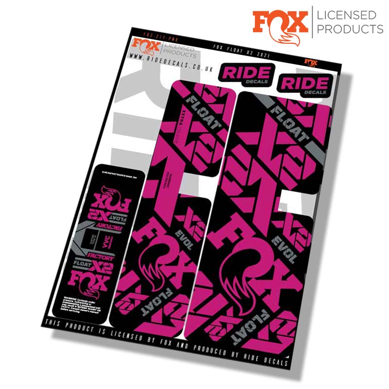 Fox Float-X2 Factory shock decals- pink- ride decals