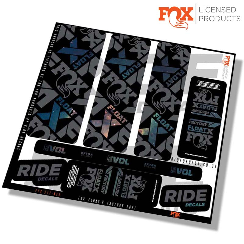 Fox Float-X Factory shock decals- nebula- ride decals