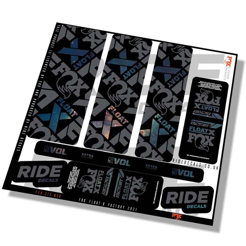 Fox Float-X Factory shock decals- nebula- ride decals