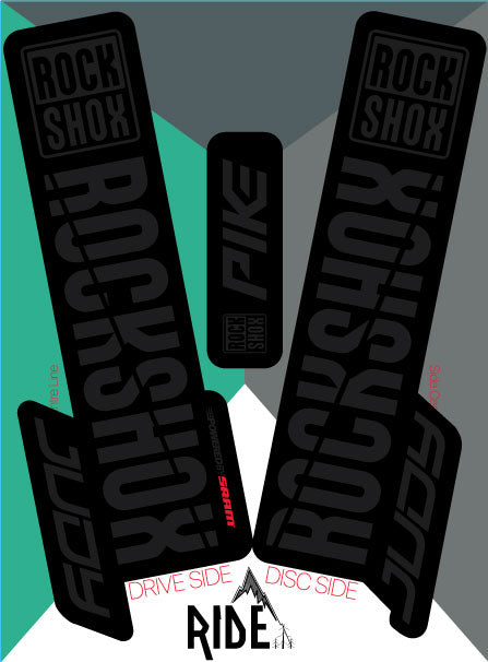 RockShox Judy Decals Black Stickers