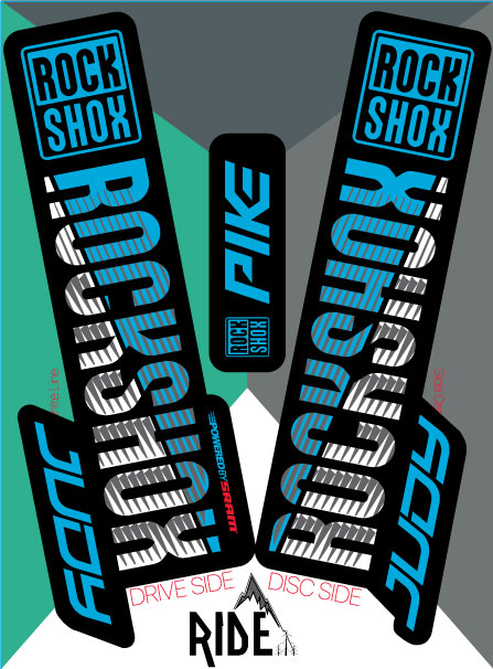 RockShox Judy Decals Blue Stickers