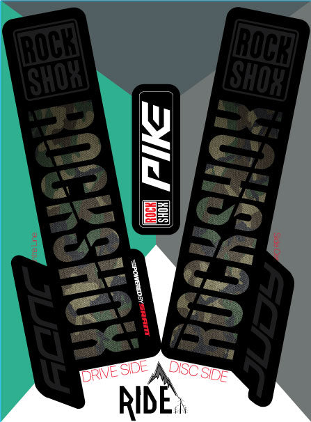 RockShox Judy Decals Camo Stickers