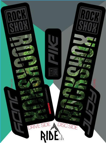 RockShox Judy Decals Jungle Stickers