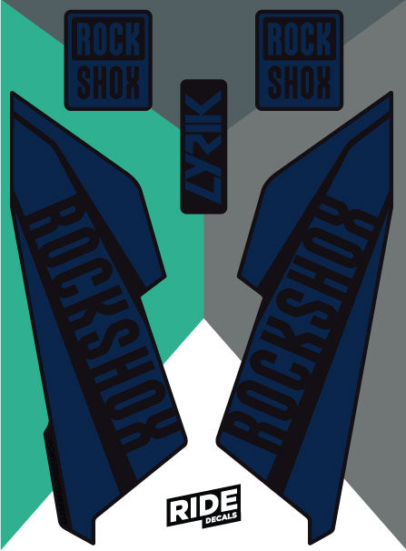 RockShox Lyrik Decals Ink Blue Stickers