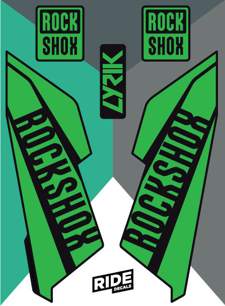 RockShox Lyrik Decals Bright Green Stickers