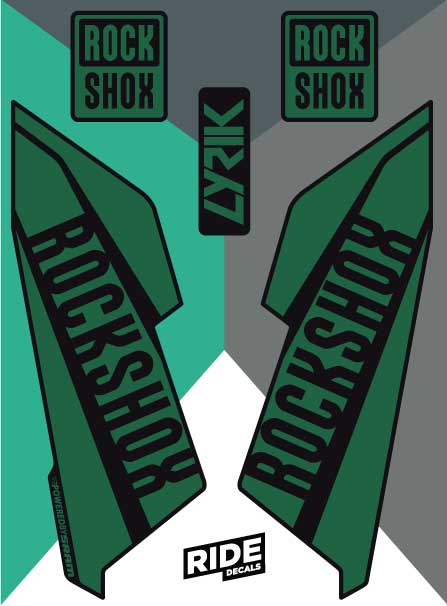 RockShox Lyrik Decals Racing Green Stickers