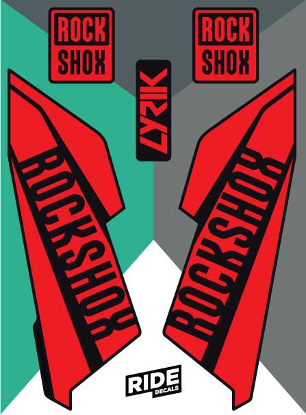 RockShox Lyrik Decals Red Stickers