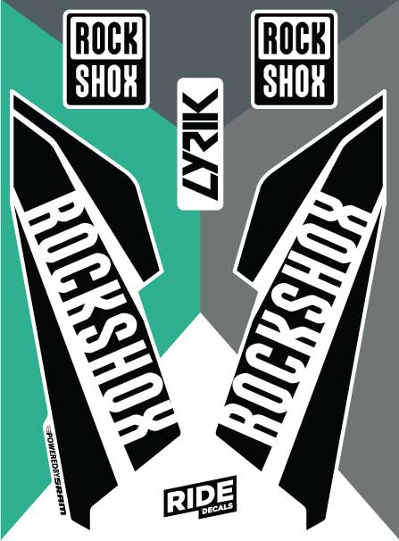 RockShox Lyrik Decals Black and White Stickers