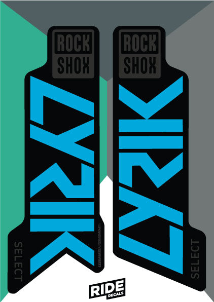 RockShox Lyrik Select Decals - Blue - Ride Decals