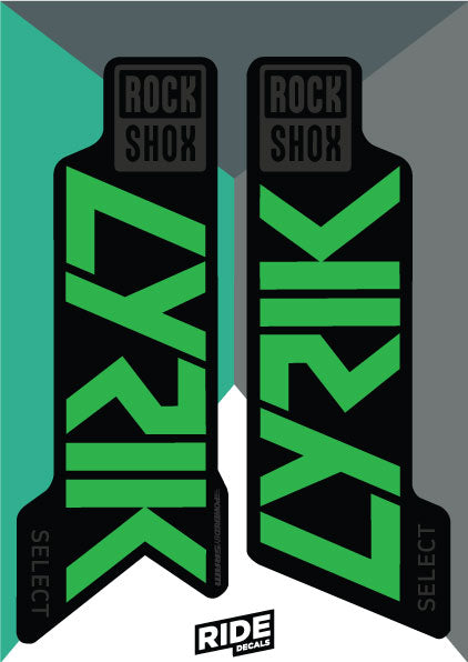 RockShox lyrik Select Decals - Green - Ride Decals