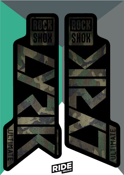 Rockshox Lyrik Ultimate 2019 - Camo - Ride Decals