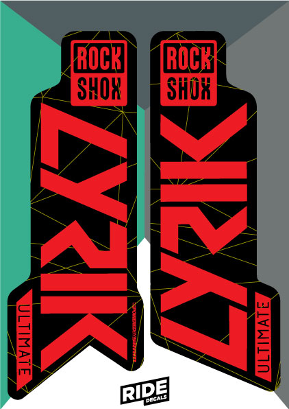 Lyrik ultimate fork decals grey fractal print - ride decals