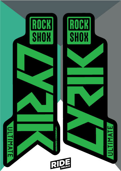 Rockshox Lyrik Ultimate 2019 - Green - Ride Decals
