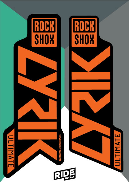 RockShox Lyrik Ultimate Stickers - Orange -Ride Decals