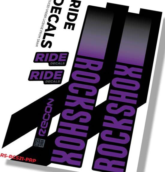 Purple RockShox Recon Silver Boost Decals Fork Stickers