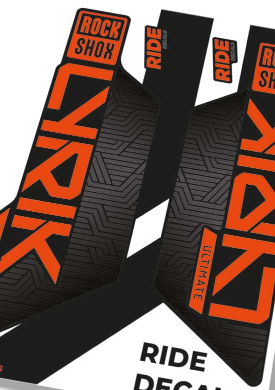 Orange RockShox Lyrik Flight Attendant Decals Fork Stickers
