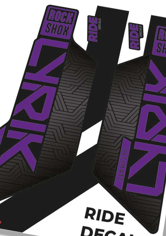 Purple RockShox Lyrik Flight Attendant Decals Fork Stickers
