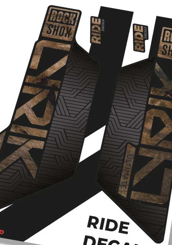 Woodgrain RockShox Lyrik Flight Attendant Decals Fork Stickers