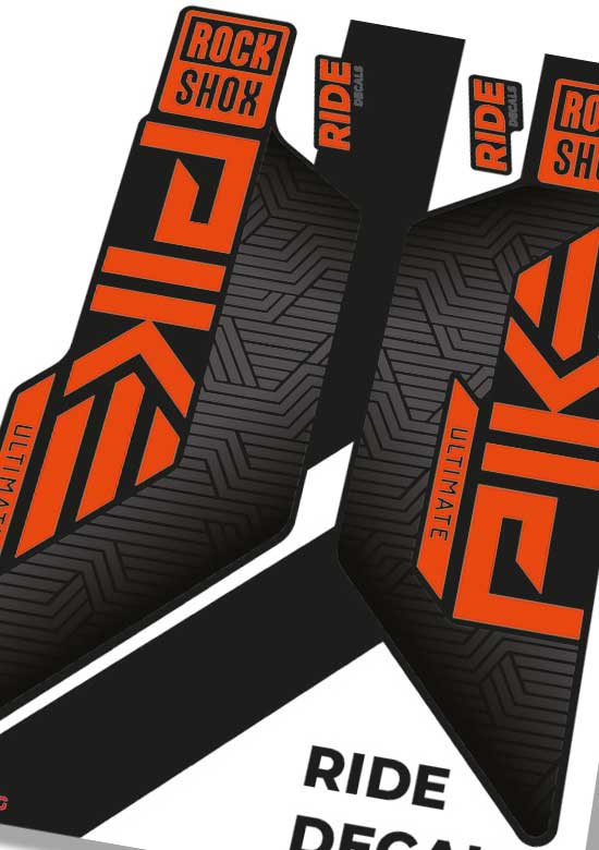 Orange RockShox Pike Flight Attendant Decals Fork Stickers
