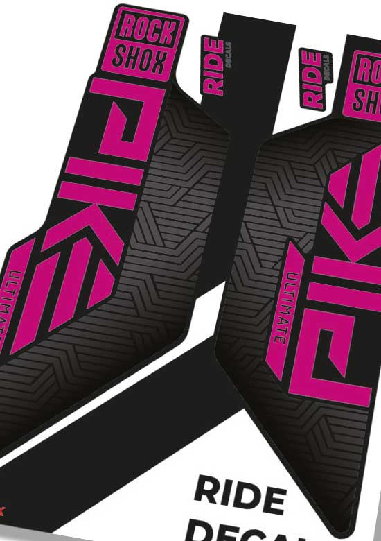 Pink RockShox Pike Flight Attendant Decals Fork Stickers