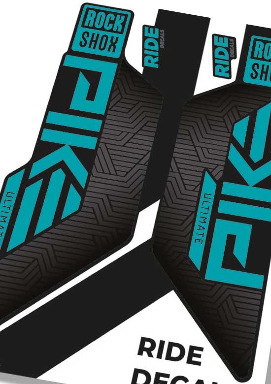 Teal RockShox Pike Flight Attendant Decals Fork Stickers