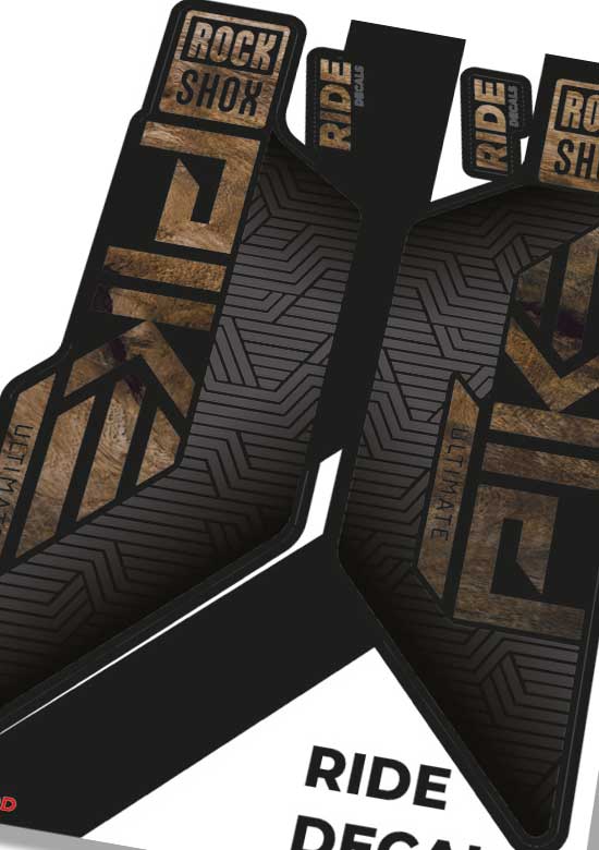 Woodgrain RockShox Pike Flight Attendant Decals Fork Stickers