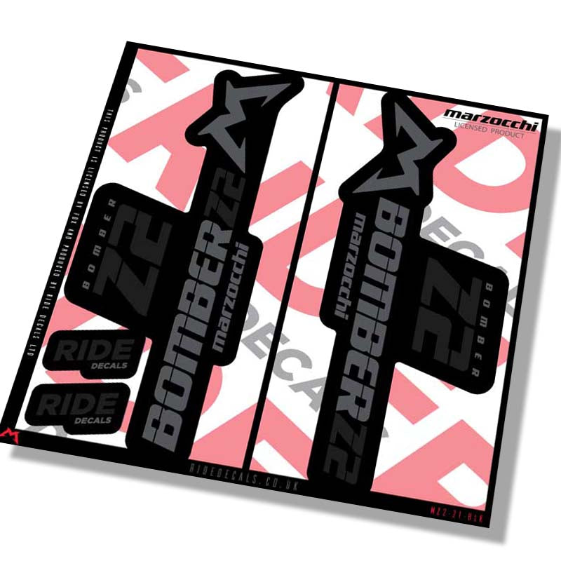Marzocchi Z2 fork decals- black- ride decals