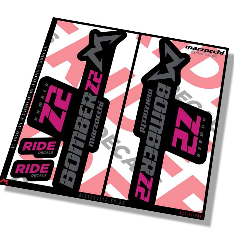 Marzocchi Z2 fork decals- pink- ride decals