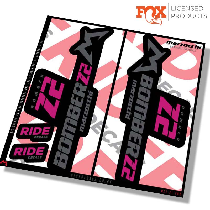 Marzocchi Z2 fork Stickers- pink- ride decals