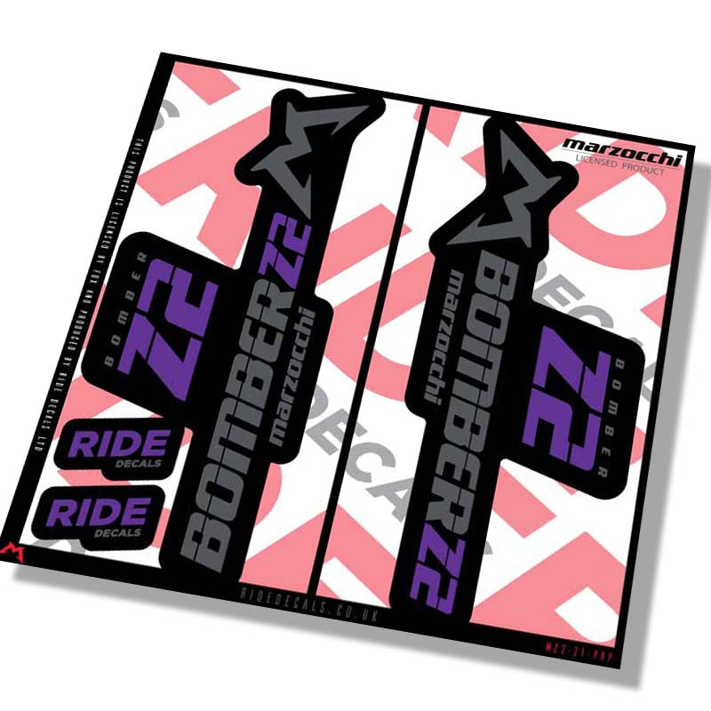 Marzocchi Z2 fork decals- purple- ride decals