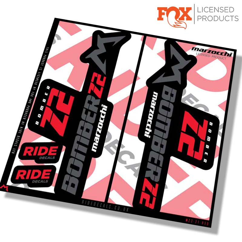 Marzocchi Z2 fork Stickers- red- ride decals
